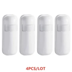 PIR Bevægelsessensor, Alarmdetektor, Trådløs 433MHz, Kompatibel med Alarmsystemer, 4PCS
