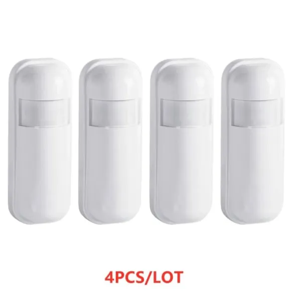 PIR Bevægelsessensor, Alarmdetektor, Trådløs 433MHz, Kompatibel med Alarmsystemer, 4PCS
