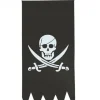 Piratflag med hvidt dødningehoved 43 x 86 cm. Size-Standard