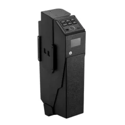 Pistolskab - Biometrisk pistolboks - Hurtig 3-vejs adgang Fingeraftryk/Kode/Nøgle - LED-lys - Til 1 pistol + magasin - Monterbar til natbord/bil