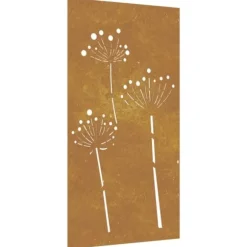 Plakater, prints & vægkunst - Living udendørs vægdekoration 105x55 cm blomsterdesign cortenstål