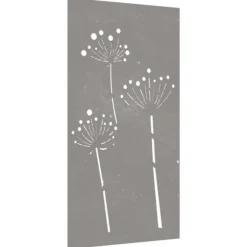 Plakater, prints & vægkunst - Living udendørs vægdekoration 105x55 cm blomsterdesign cortenstål