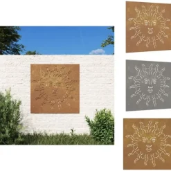 Plakater, prints & vægkunst - Living udendørs vægdekoration 55x55 cm soldesign cortenstål