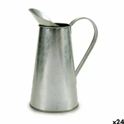 Plant pot Ibergarden J60700-B Silver Zinc Pattern Milk jug 17 x 21,5 x 11,3 cm (24 Units)
