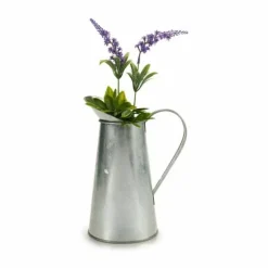 Plant pot Ibergarden J60700-B Silver Zinc Pattern Milk jug 17 x 21,5 x 11,3 cm (24 Units)