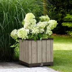 Plant pot Keter 262635 Oak Resin Plastic Squared