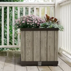 Plant pot Keter 262635 Oak Resin Plastic Squared
