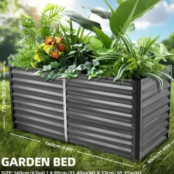 Plantebed, Åben Bund, Holdbar Konstruktion,sort