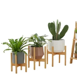 Plantebord, Bambusmateriale, Dimensioner 50cm x 30cm x 80cm, Vægtkapacitet 20kg pr. hylde, Indendørs og udendørs kompatibilitet