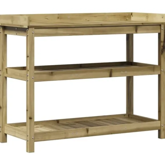 Plantebord i imprægneret fyrretræ med hylder | Størrelse: 108x45x86,5 cm