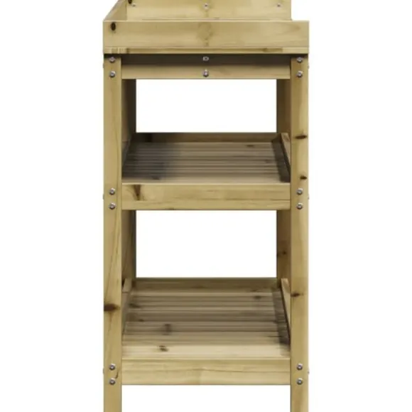 Plantebord i imprægneret fyrretræ med hylder | Størrelse: 108x45x86,5 cm
