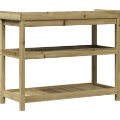 Plantebord i imprægneret fyrretræ med hylder | Størrelse: 108x45x86,5 cm