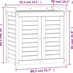 Plantebord i massiv fyrretræ med hylder - Opbevaring til potteplanter | Størrelse: 82,5x50x86,5 cm | Farve: Hvid