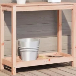 Plantebord i massivt douglasgran med hylde | Størrelse: 82,5x35x75 cm