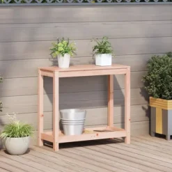 Plantebord i massivt douglasgran med hylde | Størrelse: 82,5x35x75 cm