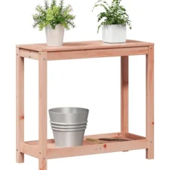 Plantebord i massivt douglasgran med hylde | Størrelse: 82,5x35x75 cm