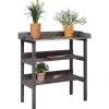 Plantebord i massivt grantræ med hylder | 78x38x82,5 cm | Farve: Natur | Størrelse: 78x38x82,5 cm