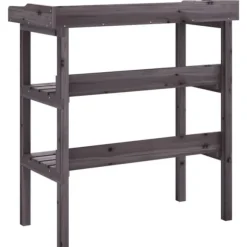 Plantebord i massivt grantræ med hylder | 78x38x82,5 cm | Farve: Natur | Størrelse: 78x38x82,5 cm