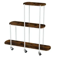 Plantebord, 3-lags design, låsbare hjul,HVID