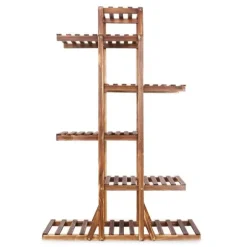 Plantebord, 6-lags trædesign, kompakt og holdbart,90 x 131 x 25cm, Brun