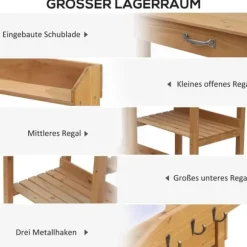 Plantebord med balje, træ, 112 cm højt – stabilt & vejrbestandigt