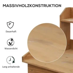 Plantebord med balje, træ, 112 cm højt – stabilt & vejrbestandigt