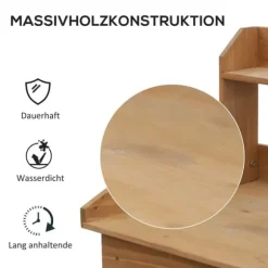 Plantebord med balje, træ, 112 cm højt – stabilt & vejrbestandigt