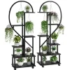 Plantebord med hjul, 6-niveau, mobil design,Sort