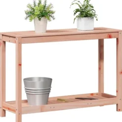 Plantebord med hylde i massivt douglasgran - Robuste træmøbler | Størrelse: 108x35x75 cm