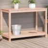 Plantebord med hylde i massivt douglasgran - Robuste udendørs møbler | Størrelse: 108x50x75 cm