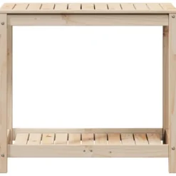 Plantebord med hylde i massivt fyrretræ | Størrelse: 82,5x50x75 cm