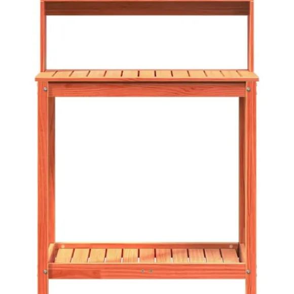 Plantebord med hylder i massivt fyrretræ | Mål: 82,5x50x109,5 cm | Farve: Brun