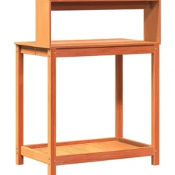 Plantebord med hylder i massivt fyrretræ | Mål: 82,5x50x109,5 cm | Farve: Brun
