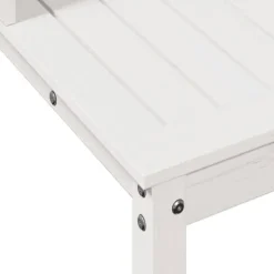 Plantebord med hylder i massivt fyrretræ - Opbevaringsløsning | Størrelse: 108x50x109,5 cm | Farve: Hvid