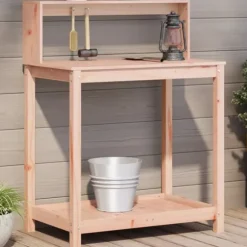 Plantebord med hylder i massivt douglasgran - Ideelt til planter | Størrelse: 82,5x50x109,5 cm