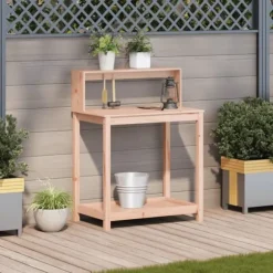 Plantebord med hylder i massivt douglasgran - Ideelt til planter | Størrelse: 82,5x50x109,5 cm