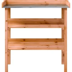 Plantebord med hylder i massivt grantræ | Størrelse: 78x38x82,5 cm | Farve: Brun