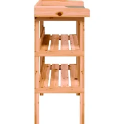Plantebord med hylder i massivt grantræ | Størrelse: 78x38x82,5 cm | Farve: Brun