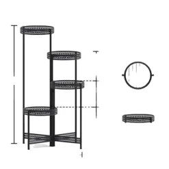 Plantebord, Moderne Minimalistisk, Metal, Sort,4 niveau