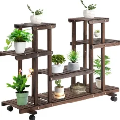 Plantebord, 123,5x33x80 cm, Brun
