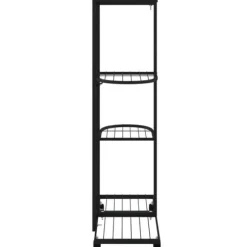 Planteborde - Living blomsterstativ 4 niveauer med hjul 44x23x80 cm jern sort
