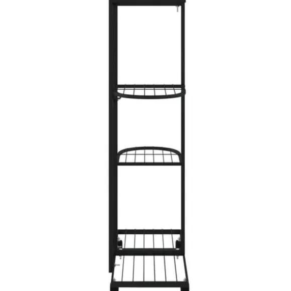 Planteborde - Living blomsterstativ 4 niveauer med hjul 44x23x80 cm jern sort