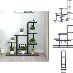 Planteborde - Living blomsterstativ 94,5x25x88 cm metal sort