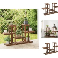 Planteborde - Living blomsterstativ 110x25x73 cm massivt fyrretræ