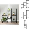 Planteborde - Living blomsterstativ med hjul 83x25x83,5 cm jern sort
