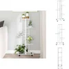 Planteborde - Living blomsterstativ 5 niveauer med hjul 44x23x100 cm jern hvid