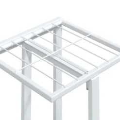 Planteborde - Living blomsterstativ 5 niveauer med hjul 44x23x100 cm jern hvid