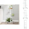 Planteborde - Living blomsterstativ 4 niveauer med hjul 44x23x80 cm jern hvid