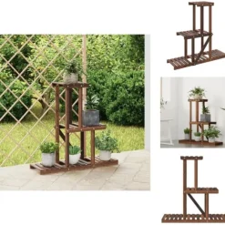 Planteborde - Living blomsterstativ 81x25x75,5 cm massivt fyrretræ