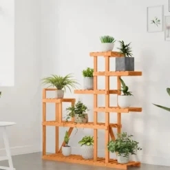 Planteborde - Living blomsterstativ 110x25x111 cm massivt fyrretræ